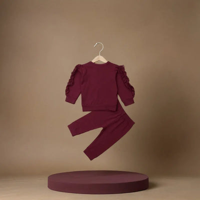 Ensemble bébé 2 pièces automne – Sweat à volants + pantalon uni And Class
